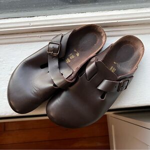 Birkenstocks Boston Clogs Leather Brown 39